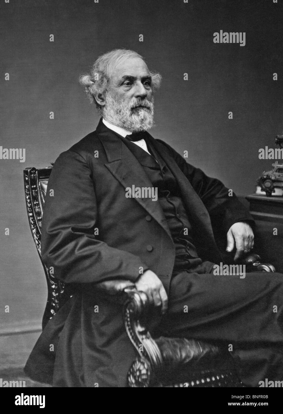 Foto retrato alrededor de finales de 1860 del general Robert E Lee (1807 - 1870) - iconic comandante confederado en la Guerra Civil Americana. Foto de stock