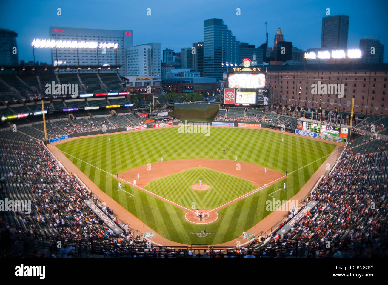 Estadio de Beisbol - el Oriole Park en Camden Yards, Baltimore, Maryland Foto de stock
