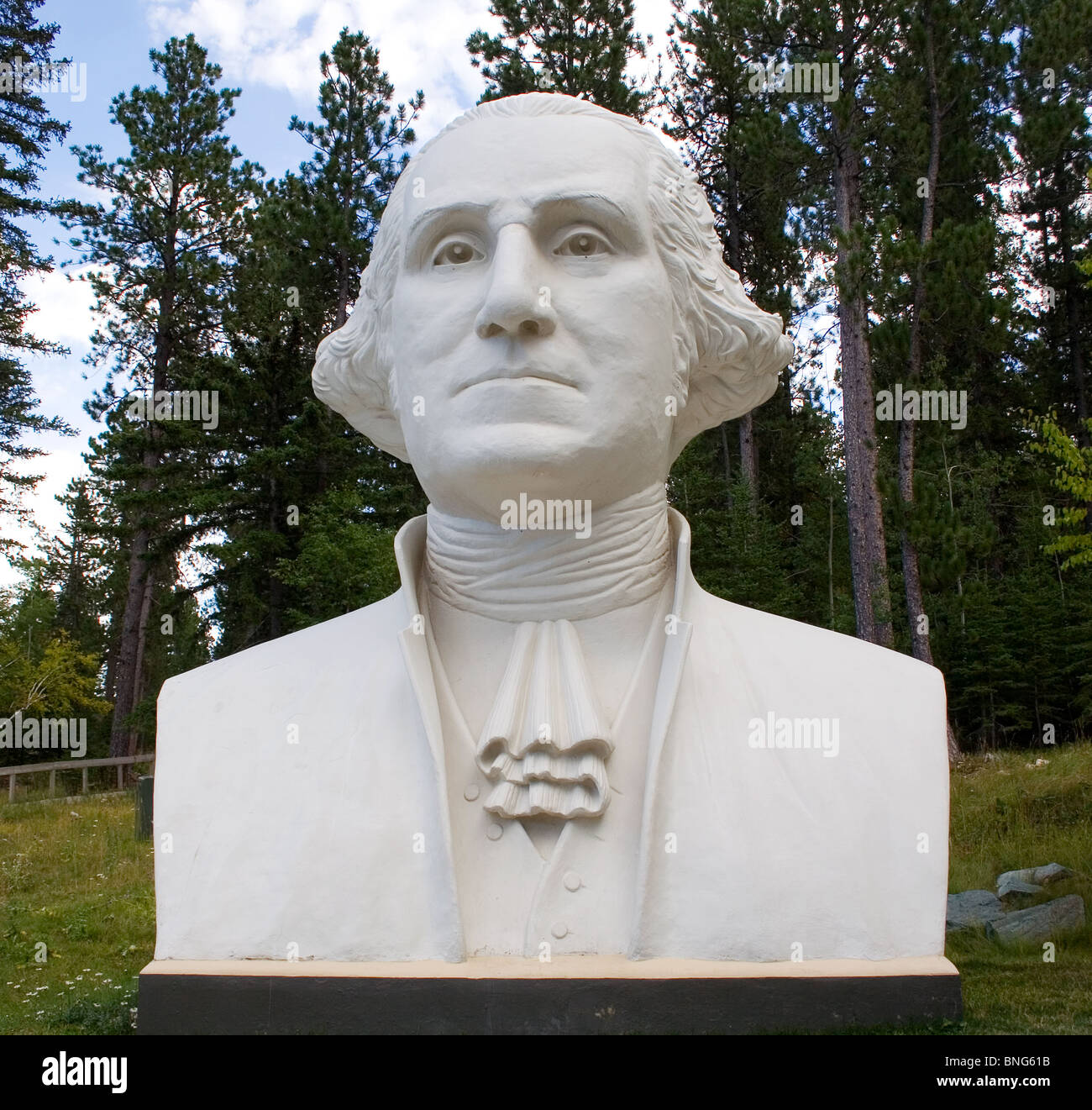 Busto de George Washington por el escultor David Adickes a Presidentes Park en South Dakota de plomo Foto de stock