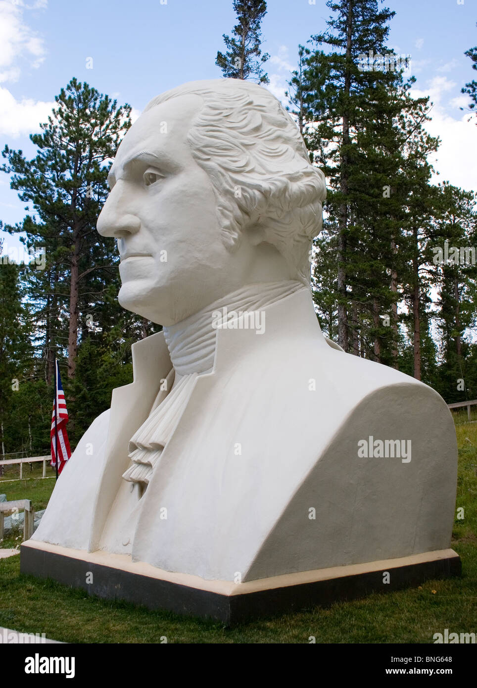Busto de George Washington por el escultor David Adickes a Presidentes Park en South Dakota de plomo Foto de stock