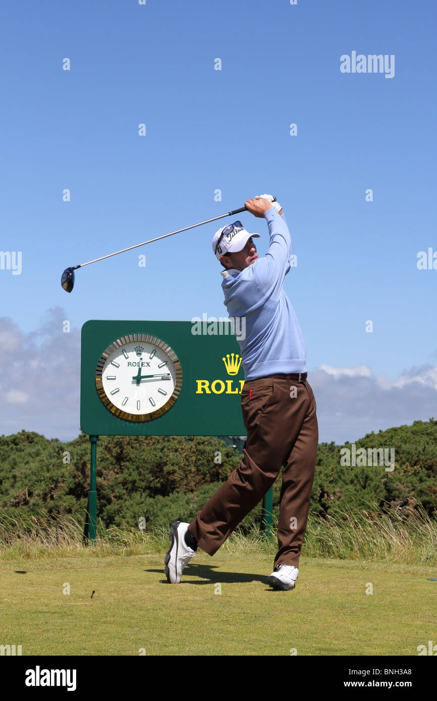 Clifford Ben Curtis es un golfista profesional norteamericano en el Tour de la PGA, en el British Open de Golf en St Andrews, Escocia, Reino Unido, julio de 2010 Foto de stock