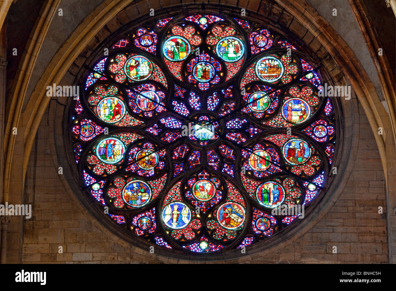 Europa, Francia, Rhone (69), Lyon, la catedral de Saint-Jean Foto de stock