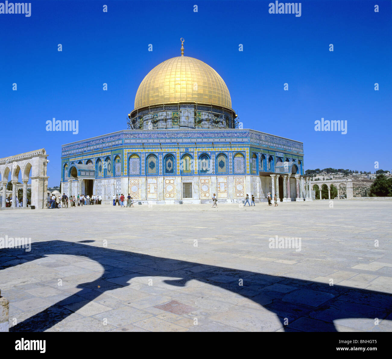 Israel, Jerusalén, la cúpula de la roca del monte del templo sagrado de la arquitectura Islámica El Islam Foto de stock