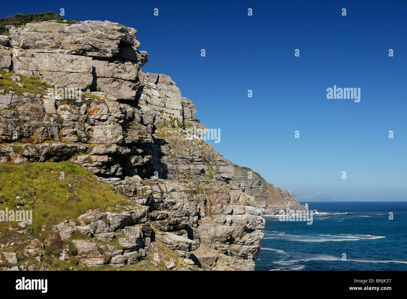 Cabo de Buena Esperanza, Table Mountain Parque Nacional Península del Cabo Western Cape Sudáfrica seascape paisaje litoral acantilado acantilados Foto de stock
