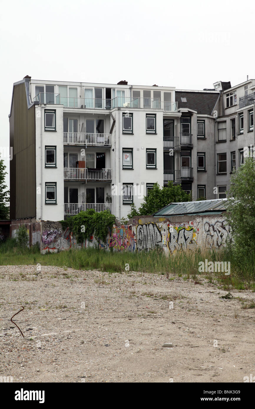 La regeneración urbana en Amsterdam West Foto de stock