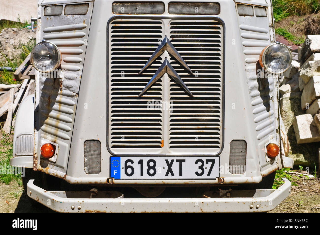 Metal corrugado francés Citroën H Van - sud-Touraine, Francia. Foto de stock