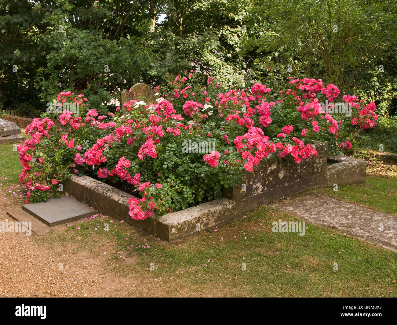 La tumba de la Sra. Reginald Hargreaves la "Alicia" de Lewis Carroll "Alicia en el país de las Maravillas" Lyndhurst Hampshire Inglaterra Foto de stock