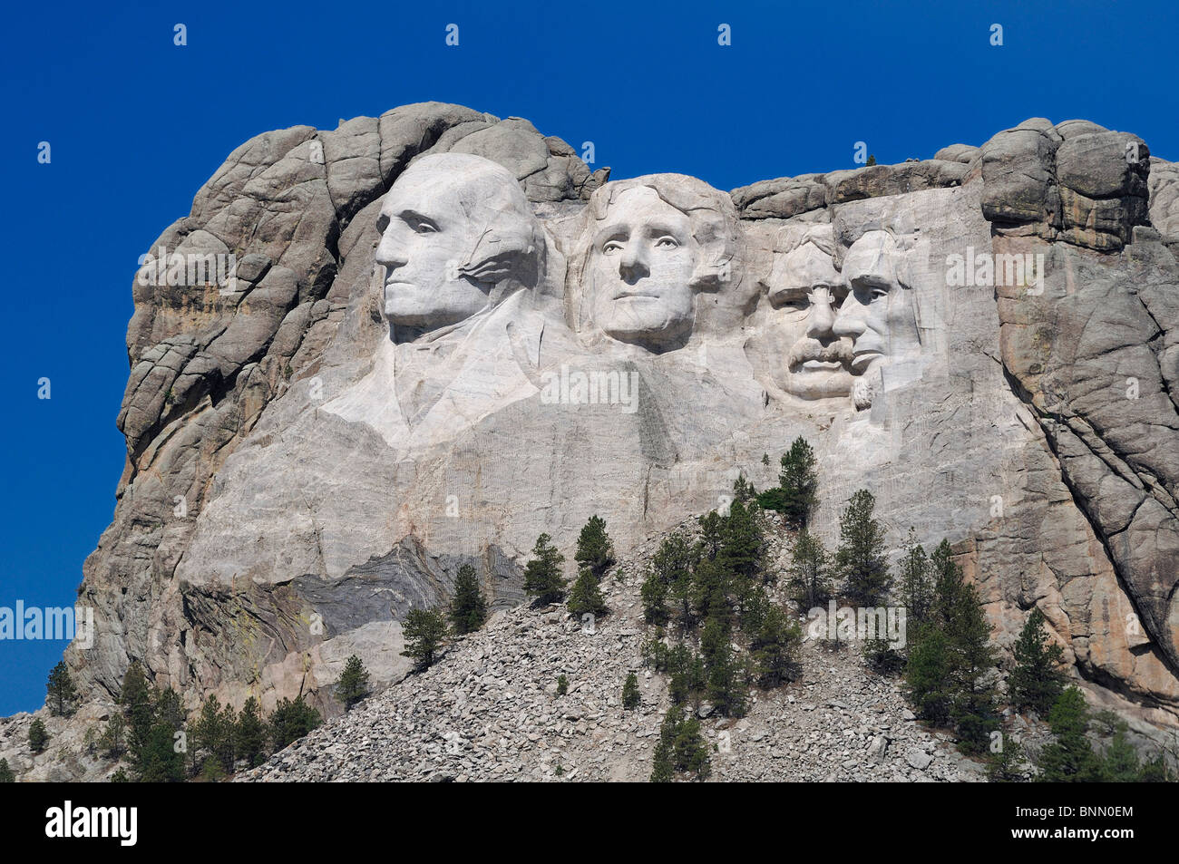 Mt. Rushmore Memorial Nacional Black Hills South Dakota ESTADOS UNIDOS jefes presidente escultura Foto de stock
