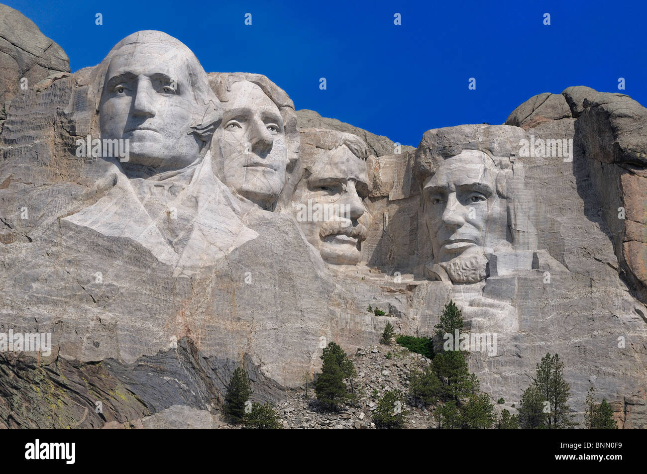 Mt. Rushmore Memorial Nacional Black Hills South Dakota ESTADOS UNIDOS jefes presidente escultura Foto de stock