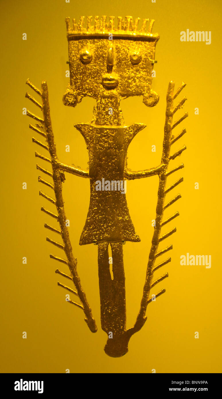 Piezas de exposición Museo del Oro Oro präkolumbianisch Bogota Colombia Sudamérica wo hombre Foto de stock