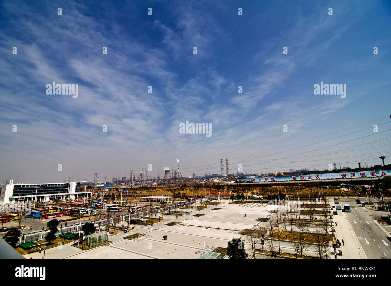 Una vista de Wuhan, China. Foto de stock