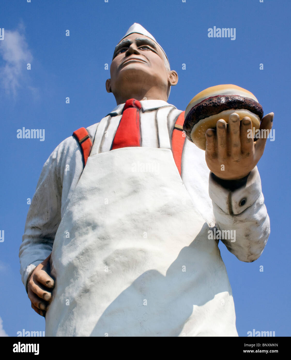 Hamburger Inventor Charlie Nagreen estatua en Seymour, Wisconsin. Foto de stock