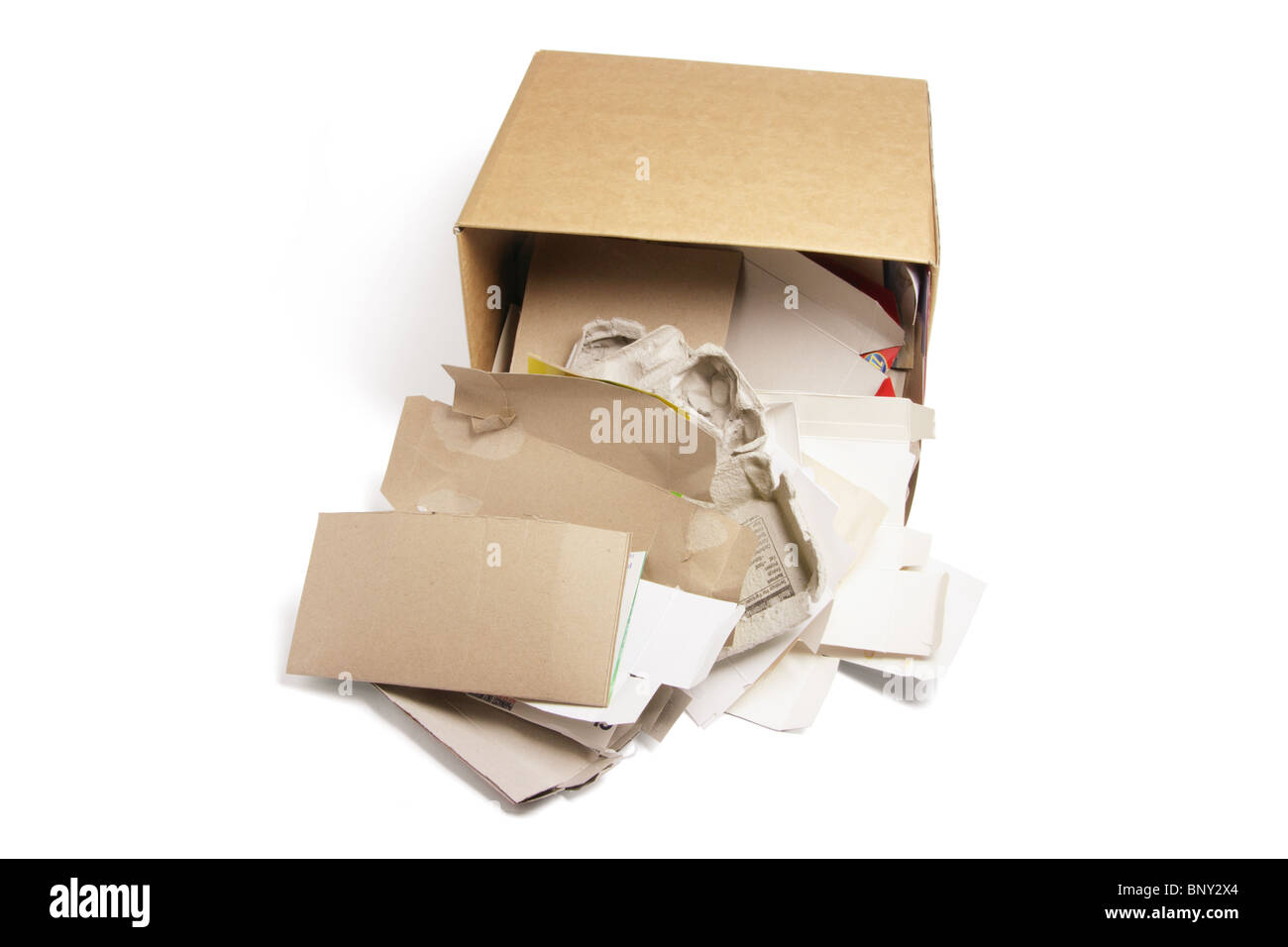 Los residuos de papel en Caja de cartón Foto de stock