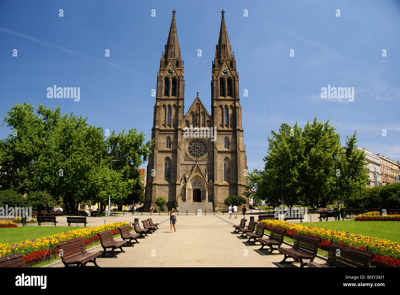 La Catedral de Santa Ludmila en Praga, República Checa Foto de stock