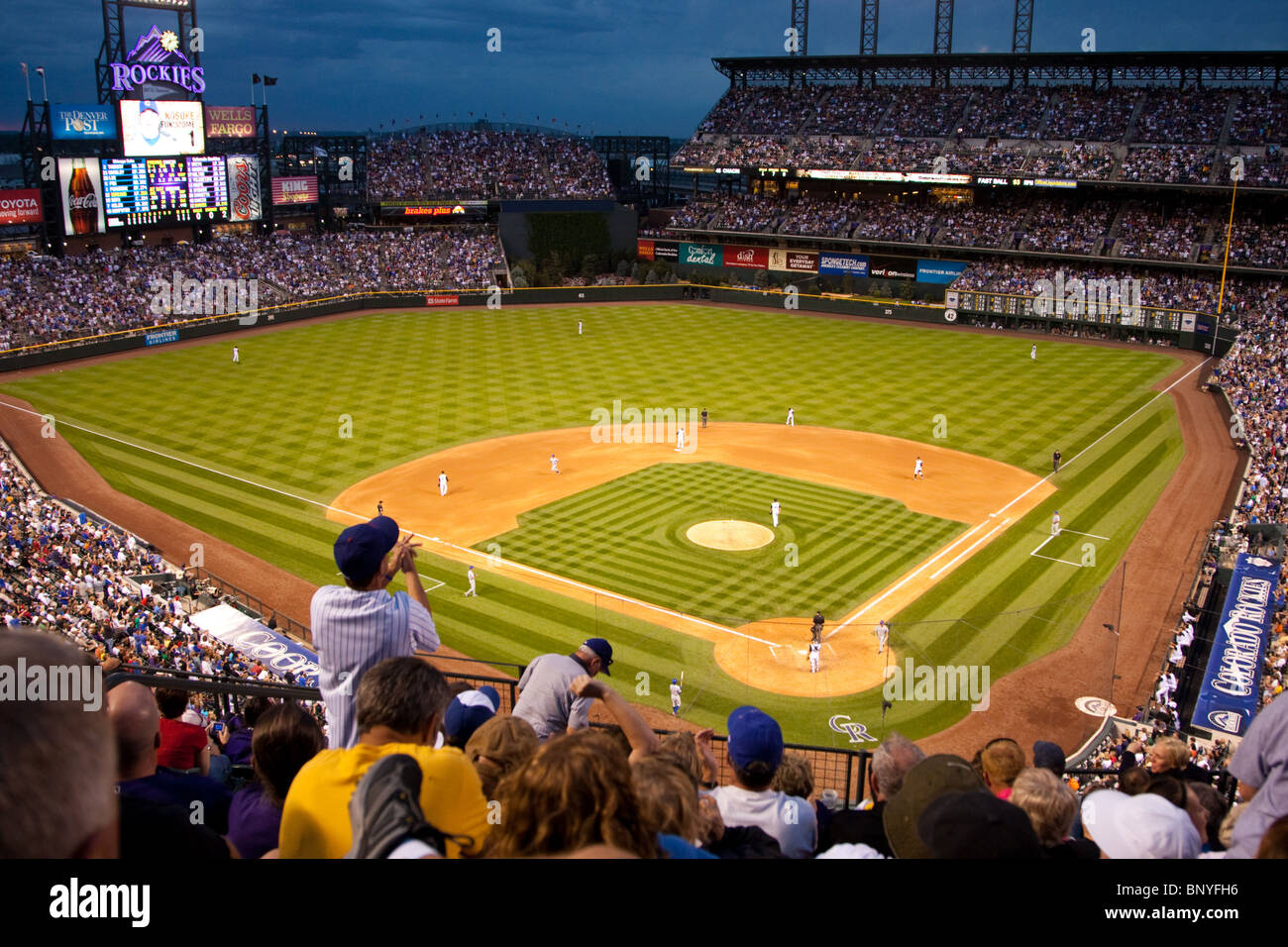 Coors Field, hogar del equipo de béisbol de los Rockies de Colorado, en Denver, Colorado, EE.UU. Foto de stock