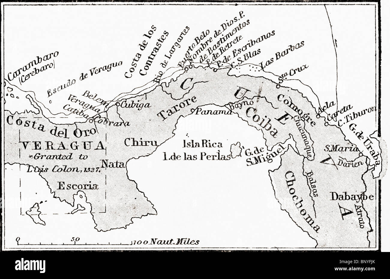 Mapa de Veraguas mostrando litoral explorada por Cristóbal Colón en ... Mapa de Veraguas mostrando litoral explorada por Cristóbal Colón en ...