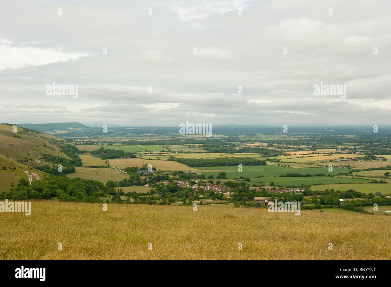 Vistas al paisaje de los Diablos Dyke, en West Sussex, cerca de Brighton Foto de stock