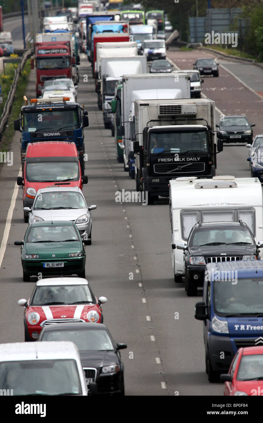 Atasco de tráfico en la A14 Cambridge Foto de stock