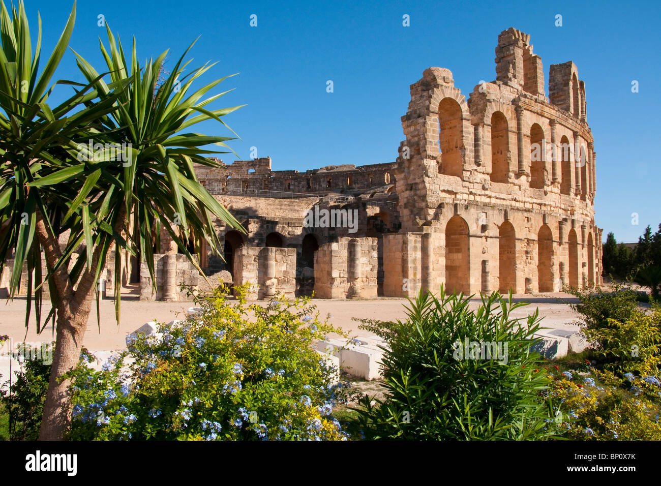 Anfiteatro Romano de El Djem o Thysdrus Foto de stock