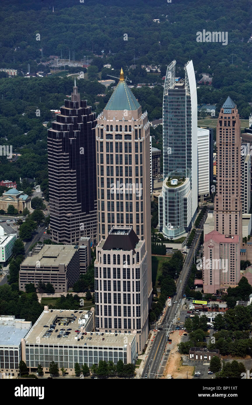 Vista aérea por encima de un Centro Atlántico IBM Midtown Atlanta Georgia Foto de stock