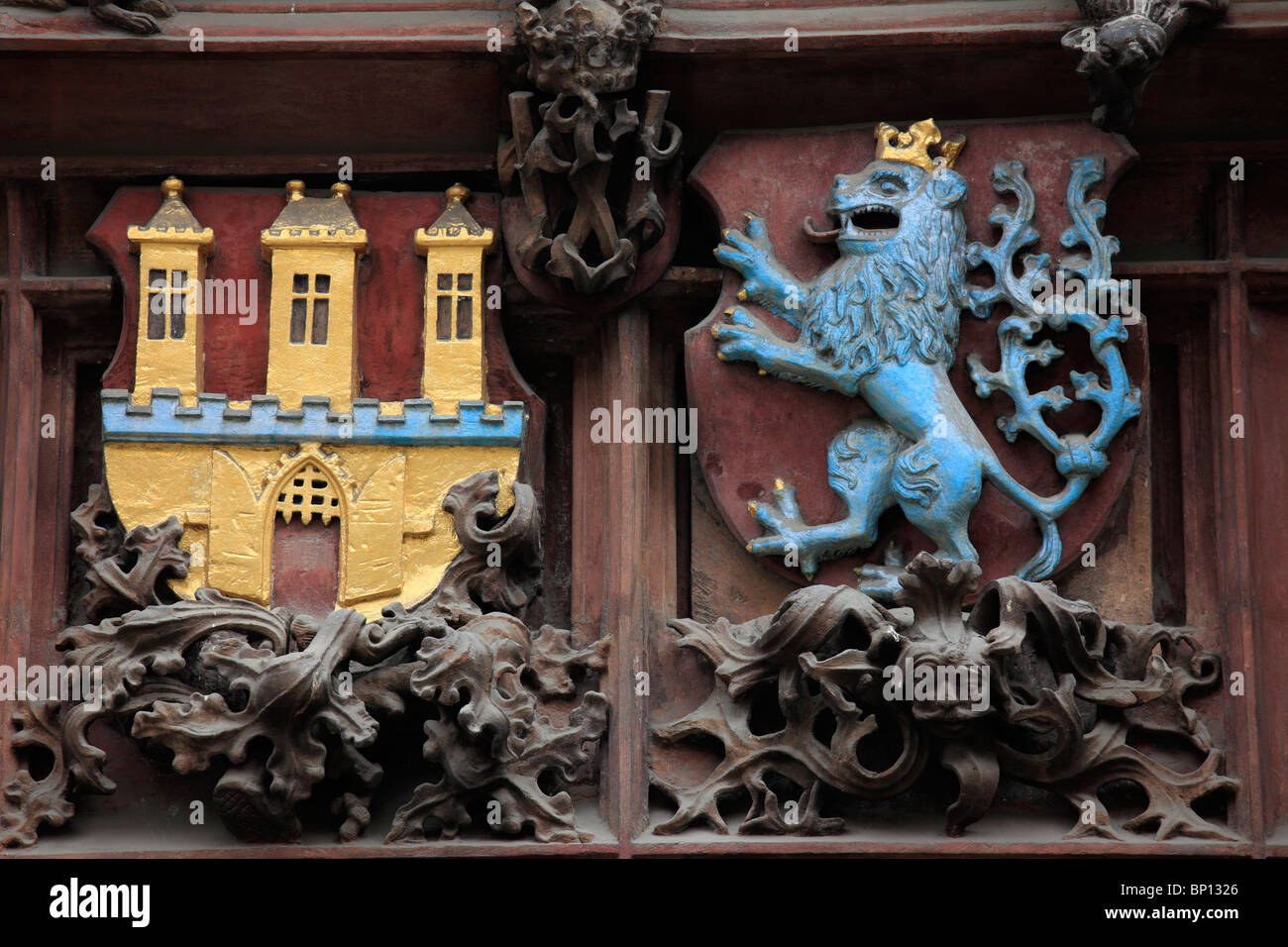 República Checa, Praga, Old Town Hall, el escudo Foto de stock
