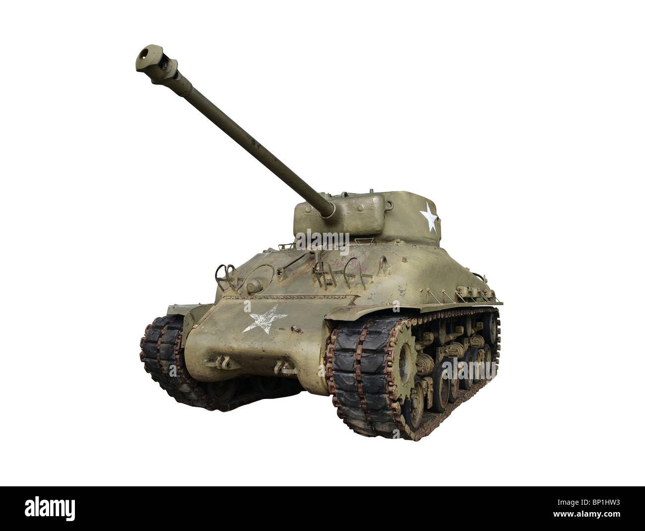 Vintage tanque Sherman desde la segunda guerra mundial. Foto de stock