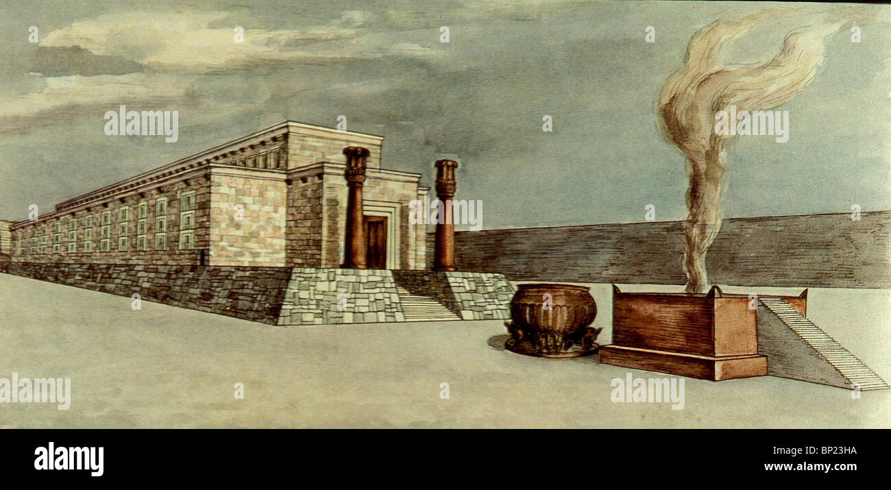 Dibujo de la reconstrucción del Templo del Rey Salomón construyó en el 10-9  TH. C. BC. En MT. MORIAH (Monte del Templo) en Fotografía de stock - Alamy