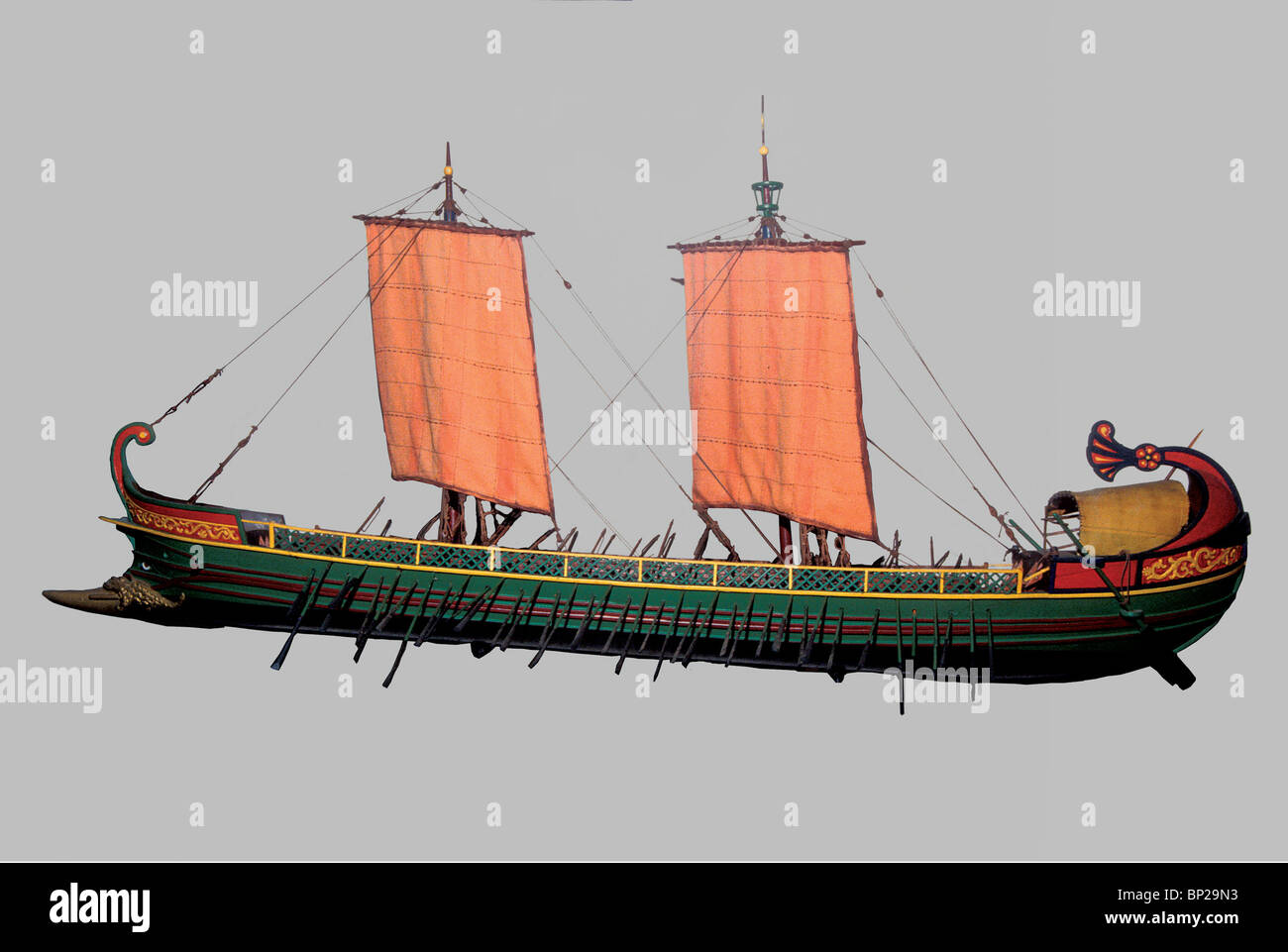 3198. El modelo de un barco mercante romano, C. 1ST. C.C., el Museo Marítimo, Haifa Foto de stock