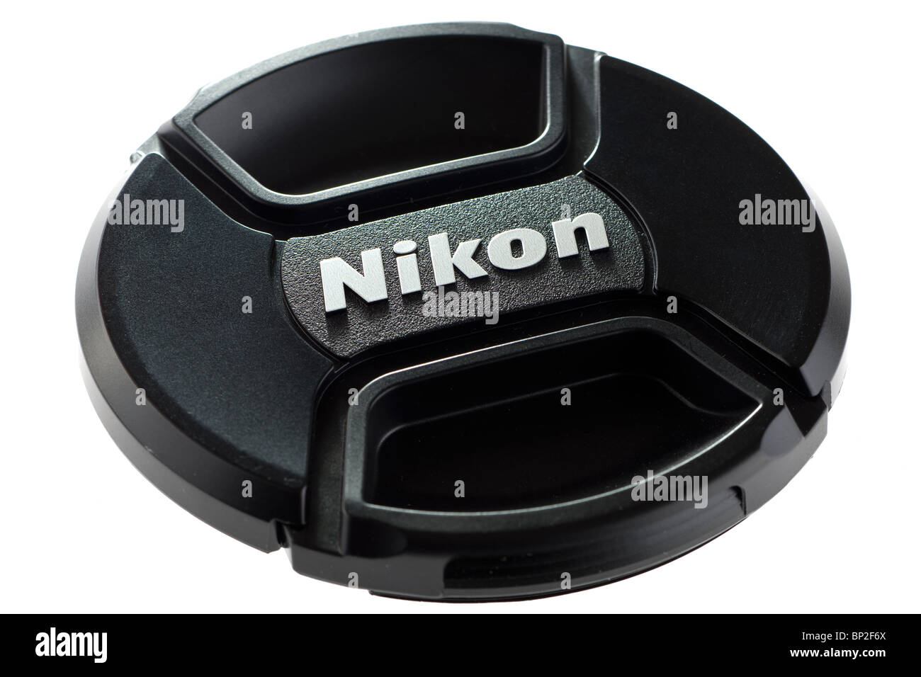 Nueva tapa de lente Nikon tipo aplastamiento Foto de stock