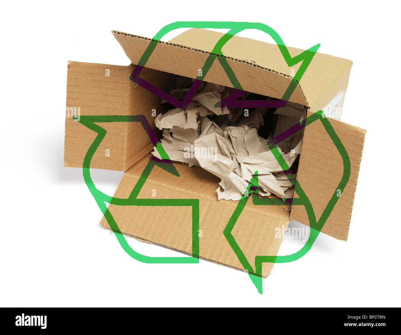 Los residuos de papel en Caja de cartón Fotografía de stock - Alamy