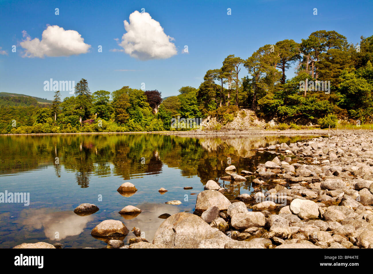 Friar's Crag, un conocido de belleza sobre el agua Derwent en el Lake District National Park, Cumbria, Inglaterra, Reino Unido. Foto de stock