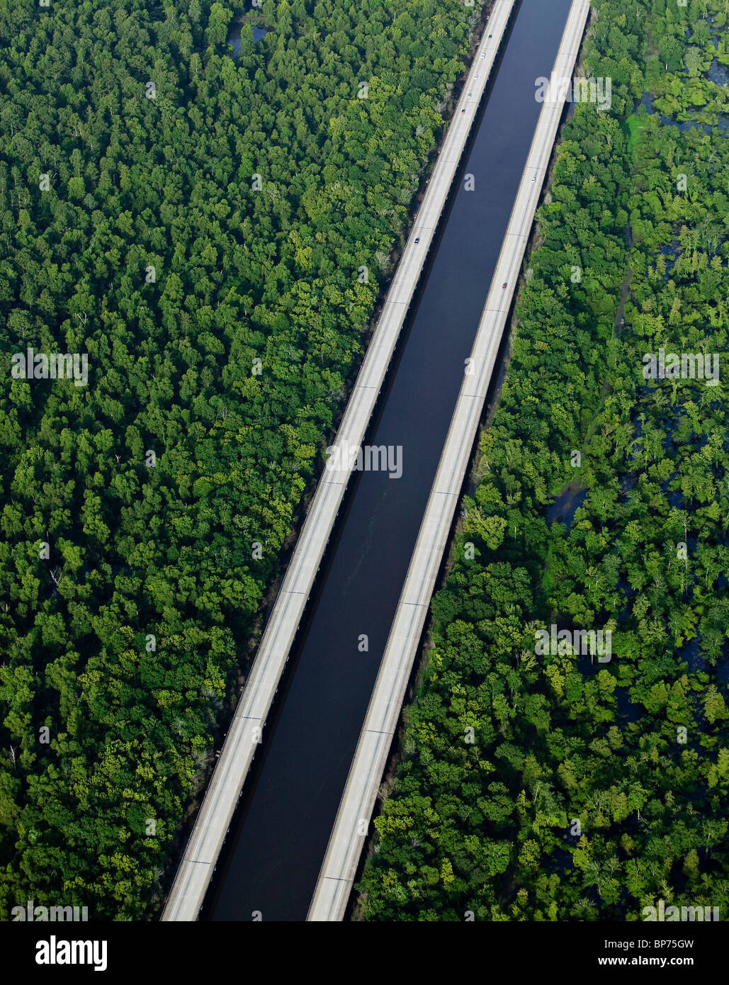 Vista aérea sobre Intercoastal Waterway Louisiana Foto de stock