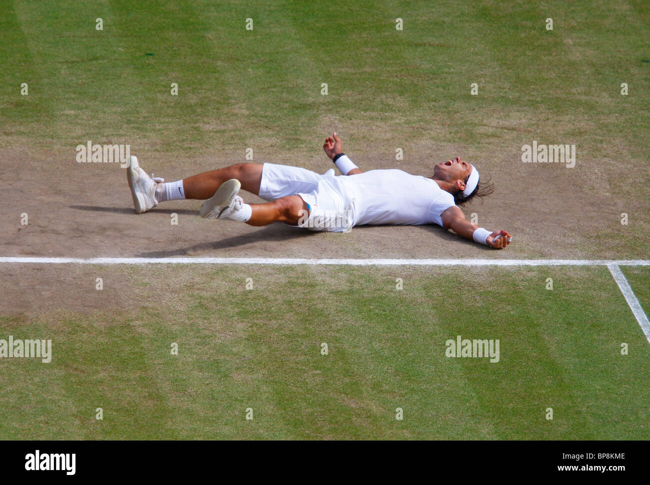 Wimbledon 2010 hombres solteros ganador final Rafael Nadal, España Foto de stock