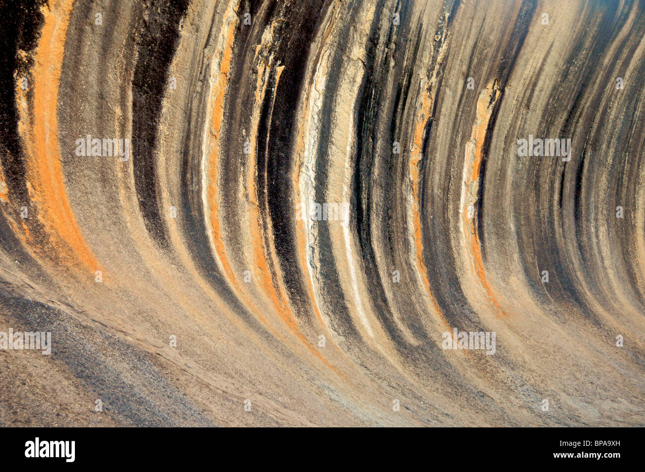 Close-up Wave Rock patrones Hyden en Australia Occidental Foto de stock