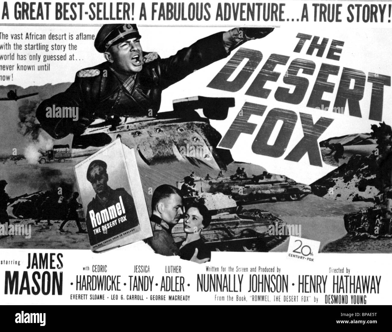 Póster de película, el zorro del desierto: LA HISTORIA DE ROMMEL (1951) Foto de stock