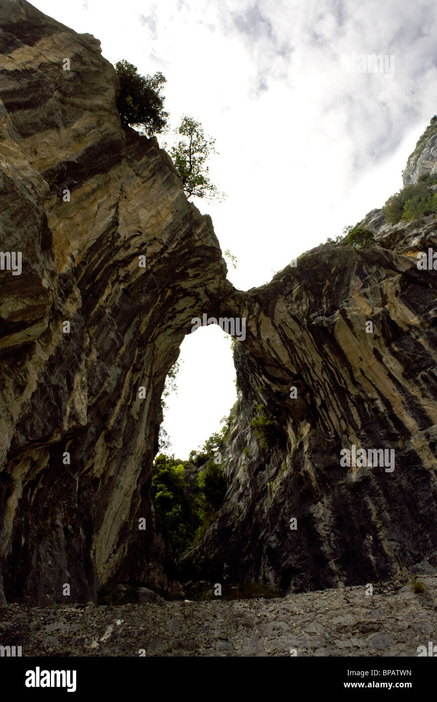 Formación geológica en el Desfiladero Cares, Picos de Europa, España, desfiladero del río Cares, rock, natural, naturaleza, parque nacional Foto de stock