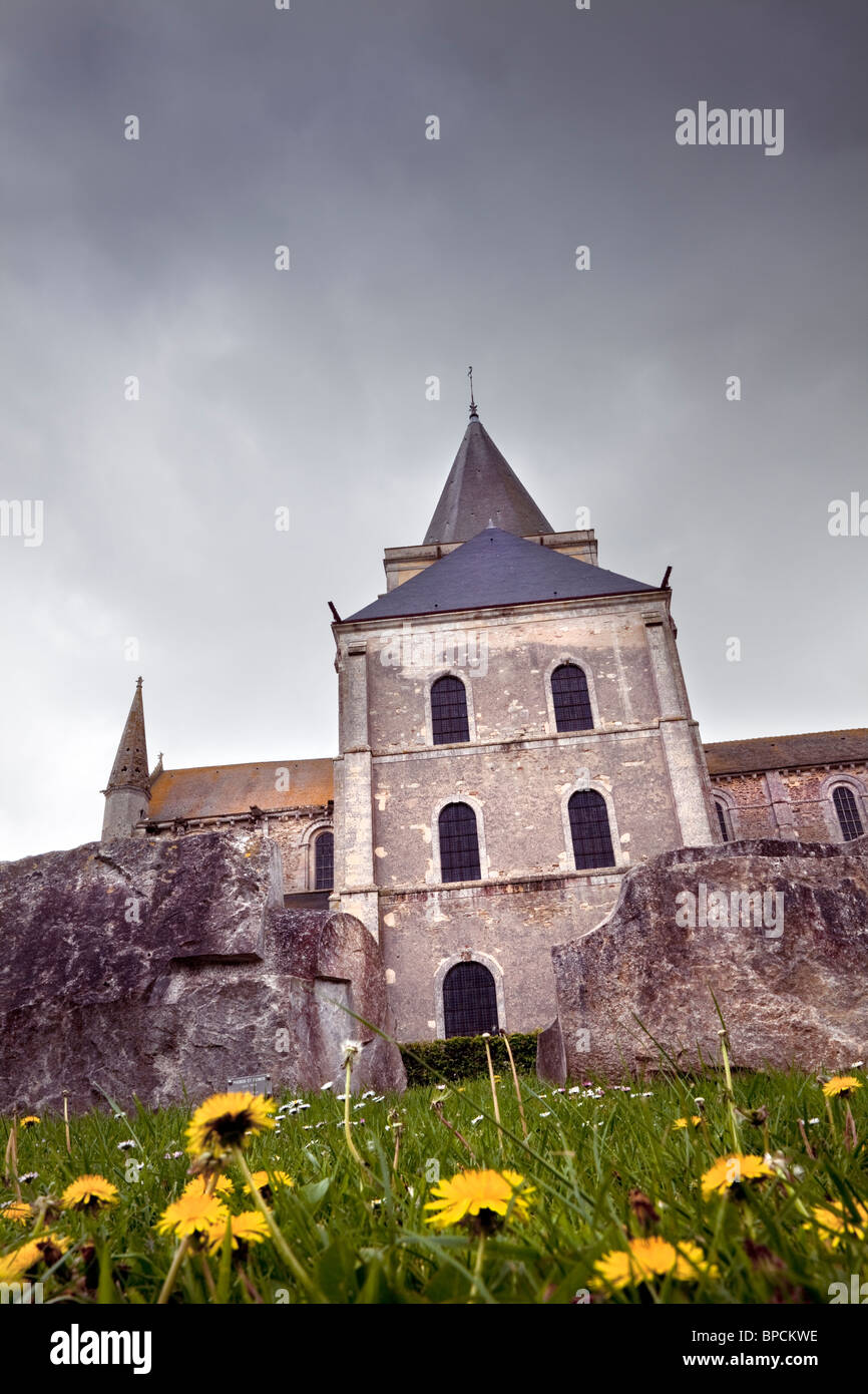 Cerisy-la-Forêt Abbey, Normandía, Francia. Foto de stock