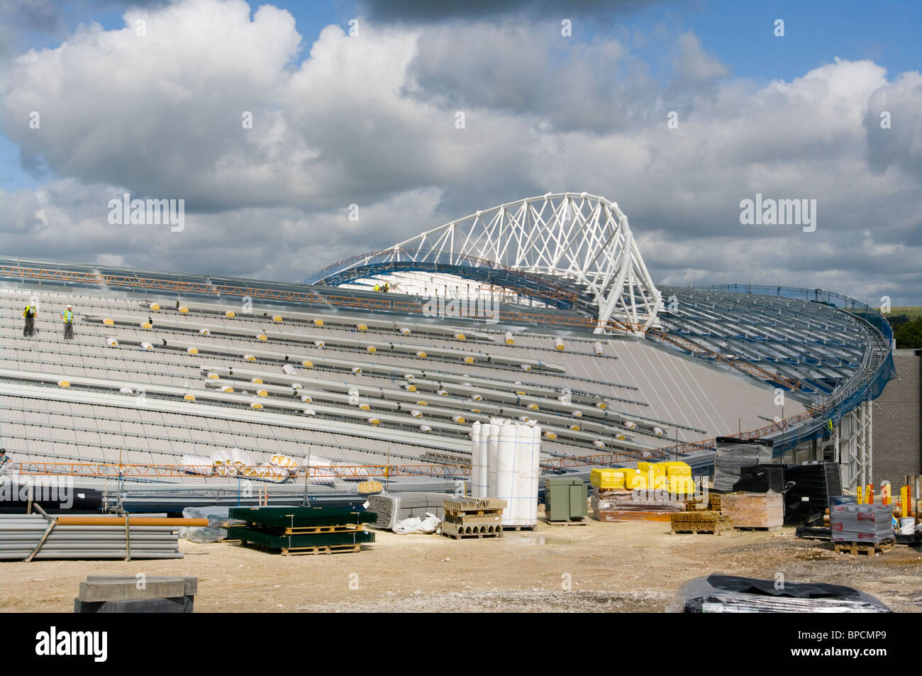 La comunidad de American Express en Falmer Stadium en construcción. El nuevo hogar de Brighton y Hove Albion Football Club Foto de stock