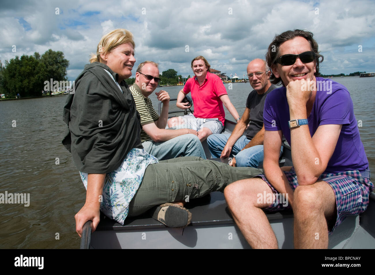 Weerribben Frisia Holanda agua sport boat Foto de stock