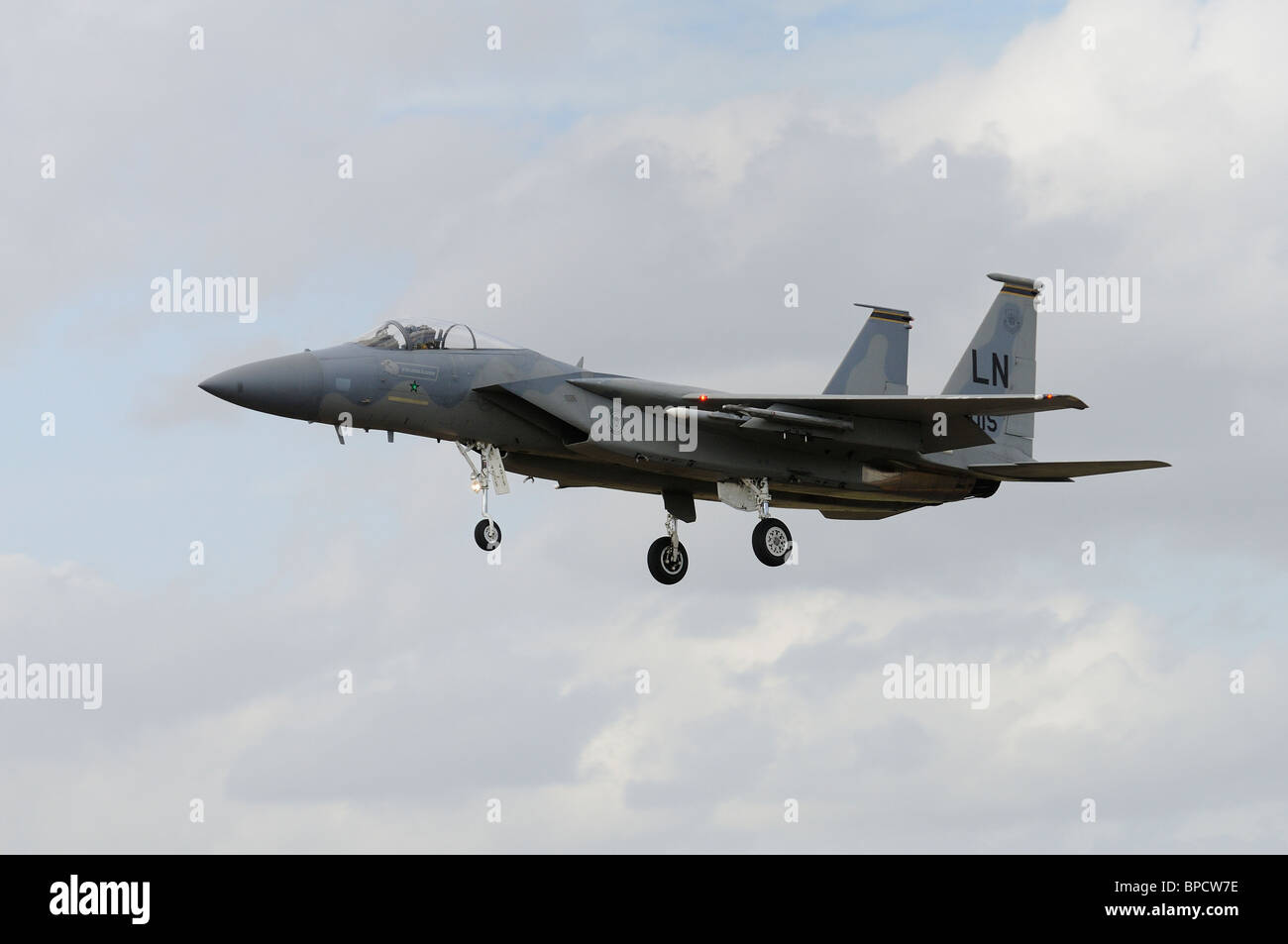 McDonnell Douglas F-15E Strike Eagle en todo tiempo de ataque al suelo de la Strike Fighter 48ª Ala de caza con base en RAF Lakenheath Foto de stock