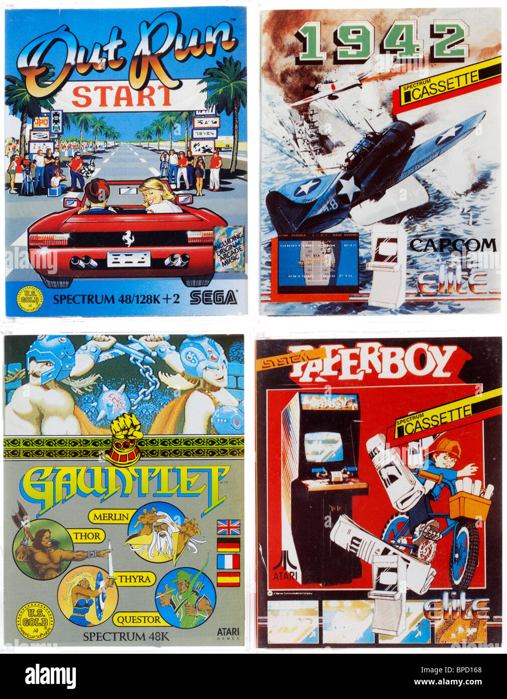 Selección del popular juego cintas para el Sinclair ZX Spectrum equipo doméstico Foto de stock