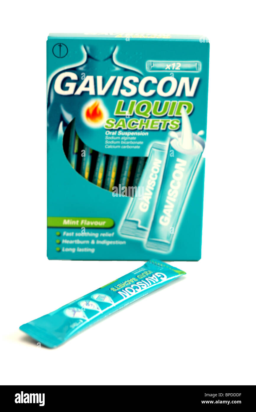 Gaviscon bolsitas de líquido Foto de stock