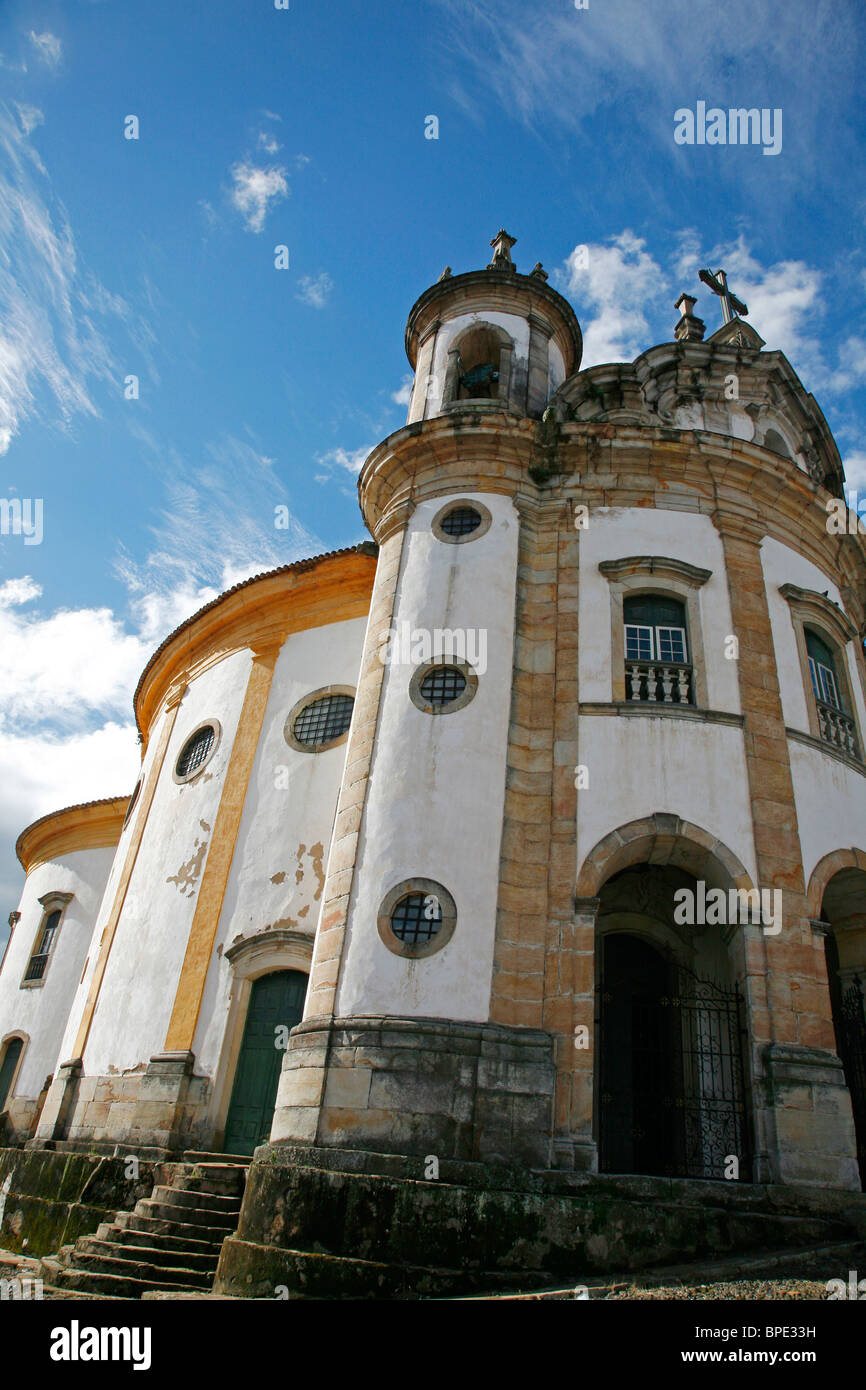 Igreja Nossa Senhora do Rosario iglesia, Ouro Preto, Brasil. Foto de stock