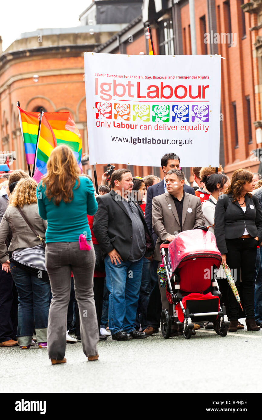 Manchester Pride trabajo LGBT Foto de stock