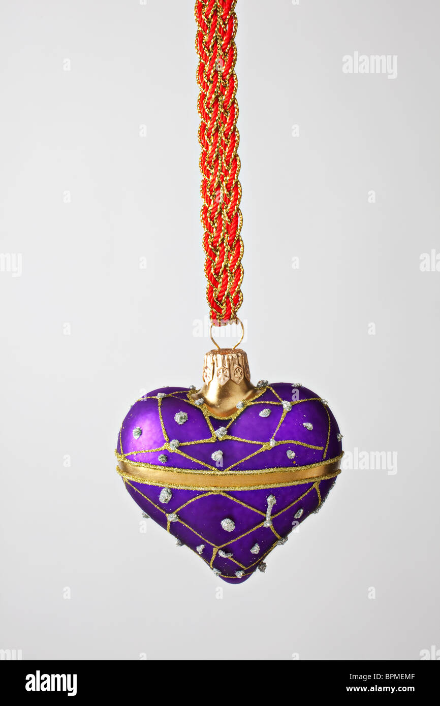 Corazón Púrpura de Navidad Foto de stock
