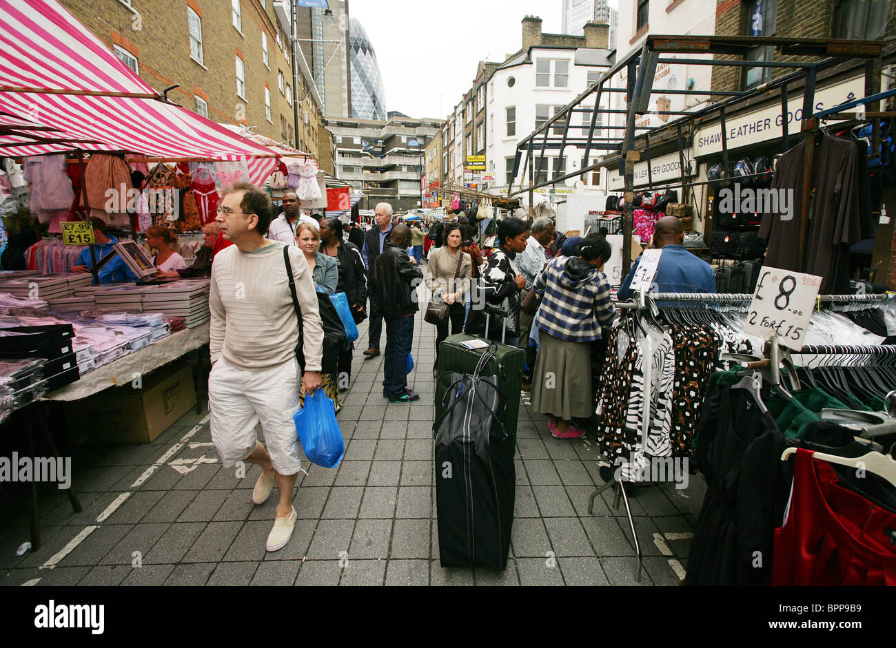 Mercado Petticoat Lane, East London UK Foto de stock