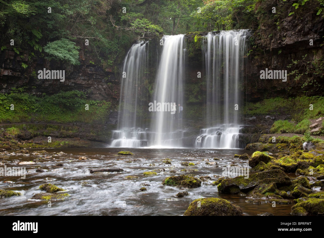 Sgwd yr Eira Waterfall; Afon Hepste; Brecon Beacons Foto de stock