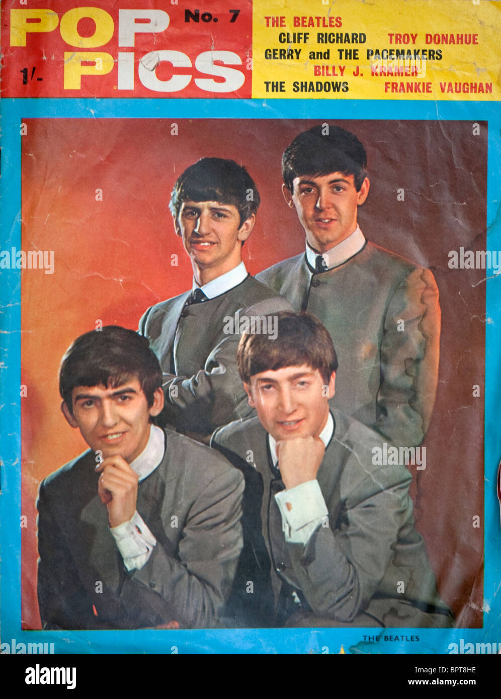 Portada de una revista Pop 1960 Fotos de los Beatles. Foto de stock