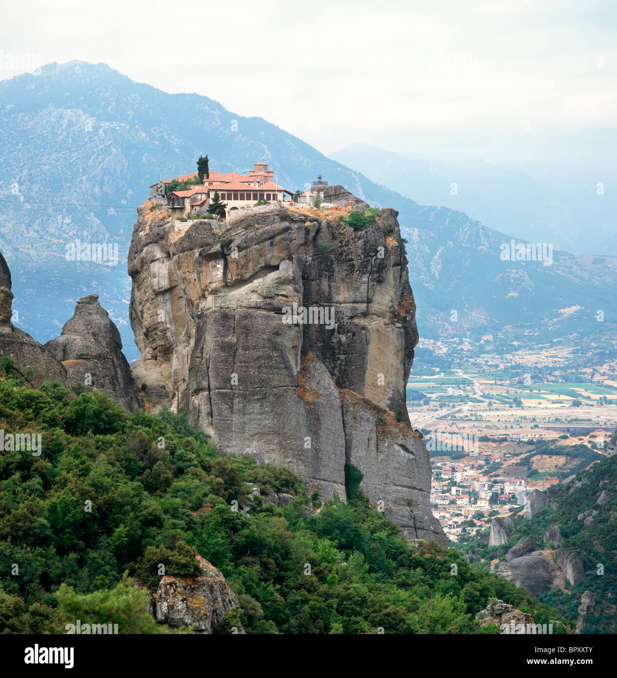 Monasterio de Agia Triada, monasterios de Meteora, Thessalia, Grecia continental, Grecia Foto de stock