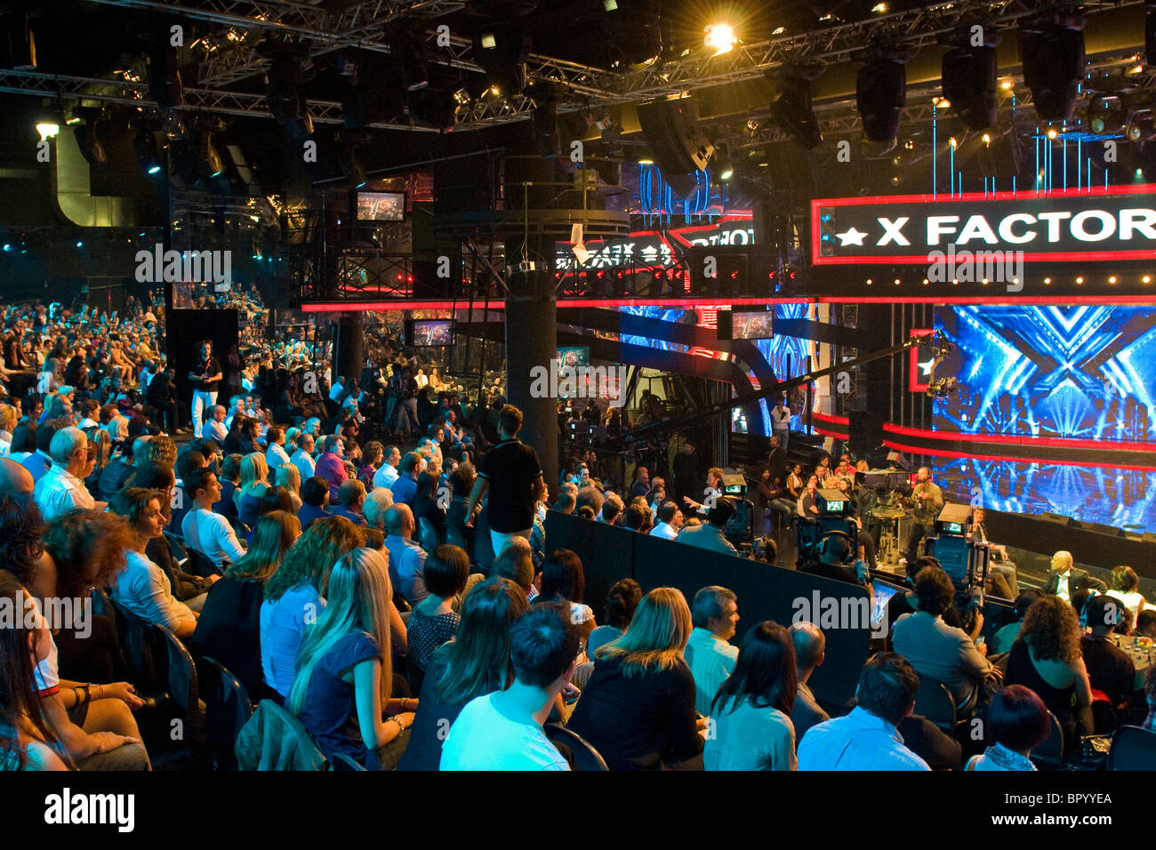 Estudio de TV, X-Factor, Milan, Italia. Foto de stock